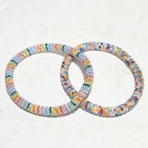 2 Sashka 8" Beaded Bracelets Handmade